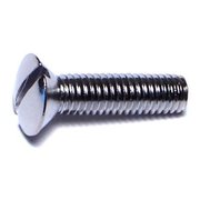 MIDWEST FASTENER #10-32 x 3/4 in Slotted Oval Machine Screw, Chrome Plated Brass, 15 PK 70151